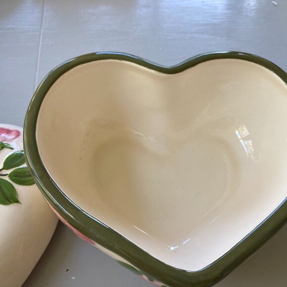 Desert Rose Franciscan Hand Painted Heart with Lid LIMITED RARE PEICE Vintage - Picture 6 of 9